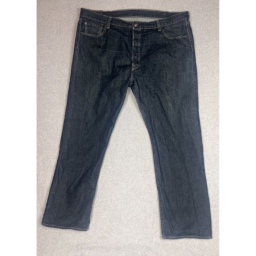 Levis 501 Jeans Mens 44x32 Blue Button Fly Straight Fit 5 Pocket Denim Pants